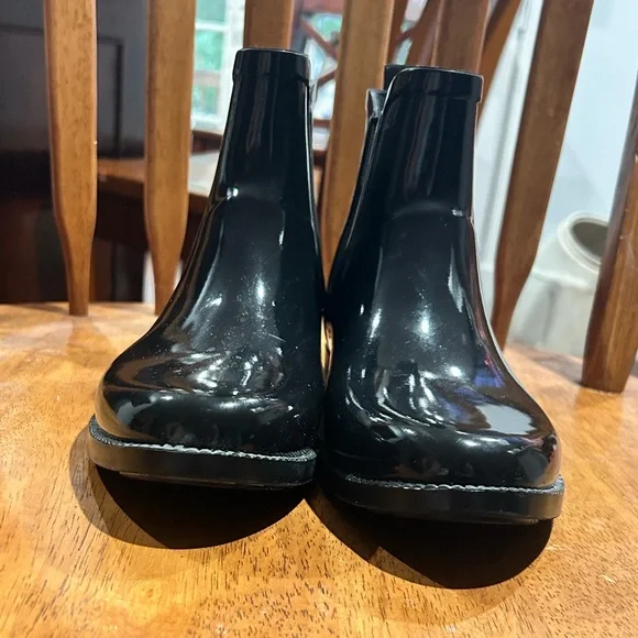 Black MK Ankle Rain Boots - Picture 3 of 7